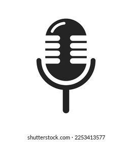 modern simple solid microphone icon