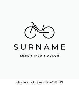 modern simple sport bike bicycle mountain logo design vector illustration