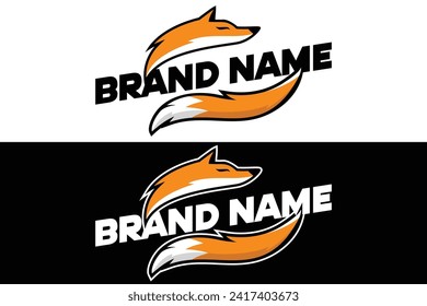 modern simple sport fox illustration vector logo design