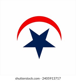 Modernes, einfaches Stern- und Mondlogo-Design.