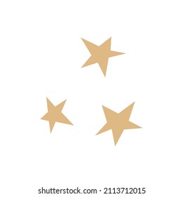 Modern simple stars. Gold color flat popular icon on white