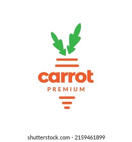modern simple stripe carrot logo design, vector graphic symbol icon illustration creative idea