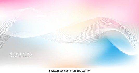 Modern and simple style background using sweet pastel tones such as pink, yellow, blue, white and gray, which are harmoniously blended to emphasize simplicity and a clean look.