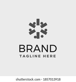 Modern and simple style perpetual machine wheel and balls logo template