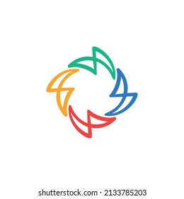 Modern And Simple Styled Colorful Rotating Lightning Logo