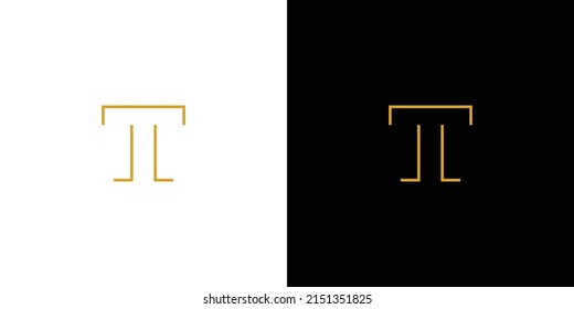 Modern and simple T letter initials logo design