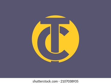 Diseño moderno de letra inicial TC simple