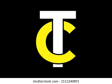 Diseño moderno de letra inicial TC simple