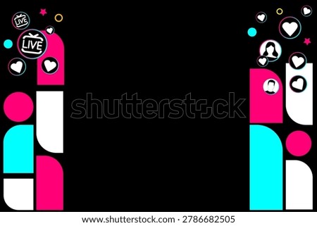 Modern and simple theme for a popular social network. Vector illustration is perfect for promoting your account. Vector background, contrasting colors. Digital, dynamic, elegant, and technologically advanced web poster. Stream cover. Social media concept.