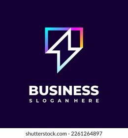 Modern Simple Thunder logo template, Iconic Electricity Bolt logo symbol