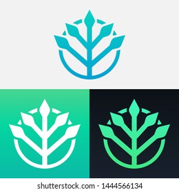 Modern Simple Tree Vector Illustration Design Clipart Symbol Logo Template.