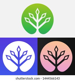 Modern Simple Tree Vector Illustration Design Clipart Symbol Logo Template.