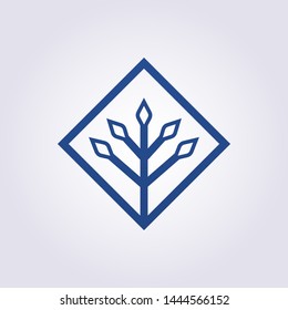 Modern Simple Tree Vector Illustration Design Clipart Symbol Logo Template.