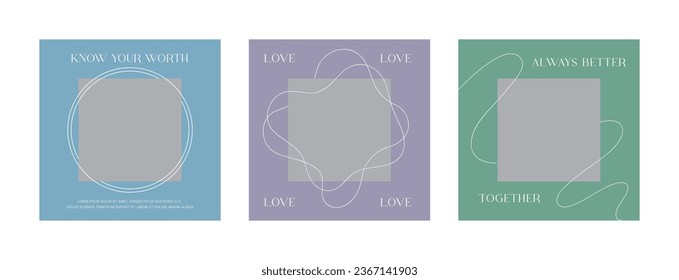 modern, simple, trendy web and app frame design template illustration set.