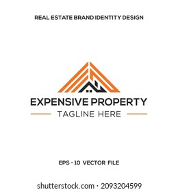 A modern, simple, unique logo about the letters EP and the house, designed with geometric lines. EPS10, Vector.