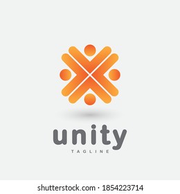 Modern and simple unity logo. vector