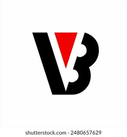 Diseño de logotipo V3 o VB simple moderno con un triángulo invertido.