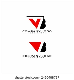 Modern simple VB letter set logo design.