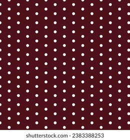 modern simple vector abstract seamlees white color polka dot pattern on dark red wine color background