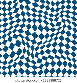 modern simple vector abstract seamlees white color rectangle check wave pattern on blueberry color background