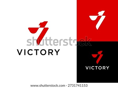 Modern and simple vector design logo icon V1. winner, champion or best logo.