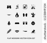 Modern, simple vector icon set with footwear, security, open, musical, fruit, insect, unlock, butterfly, female, summer, dessert, protection, girl, sad, kebab, beauty, kitchen, white, child, kid icons