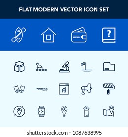 Modern, simple vector icon set with wallet, book, clean, estate, summer, sport, ocean, beach, liquid, finance, microscope, online, bottle, sea, hobby, research, file, hit, underwater, drink, pen icons