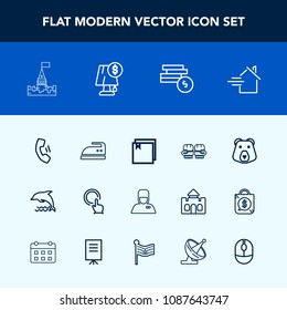 Modern, simple vector icon set with iron, property, click, wild, home, bear, technology, house, wildlife, file, business, hospitality, ironing, medieval, button, nature, estate, cell, ocean, web icons