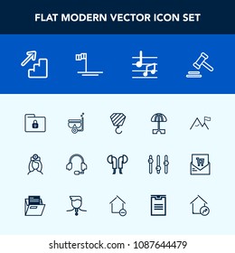 Modern, simple vector icon set with nature, safety, sun, sea, microphone, building, beach, healthcare, umbrella, element, mask, white, file, summer, support, technology, construction, mexico, up icons