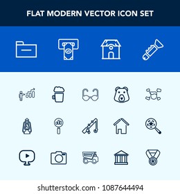 Modern, simple vector icon set with alcohol, musical, glasses, magnifying, drink, lamp, file, growth, reel, jazz, sport, trumpet, folder, success, male, home, pub, house, fashion, animal, bugle icons