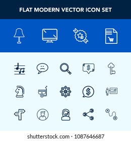 Modern, simple vector icon set with chess, square, summer, market, list, notebook, sea, snorkel, decorative, frame, nautical, shopping, sound, interior, mask, game, metal, chat, rudder, message icons