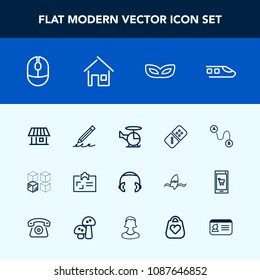 Modern, simple vector icon set with id, business, map, domino, identity, mouse, white, transportation, play, personal, building, railway, mask, destination, carnival, replacement, air, write icons