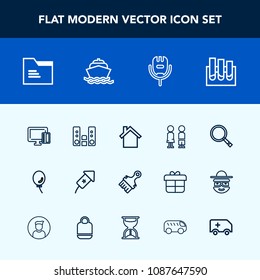 Modern, simple vector icon set with credit, cell, office, paper, player, payment, shopping, event, telephone, people, boy, research, business, karaoke, boat, medicine, laboratory, card, play,  icons