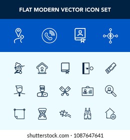 Modern, simple vector icon set with book, money, construction, gold, library, road, education, competition, study, web, profile, encyclopedia, grill, sign, paddle, location, boat, cooking, meat icons