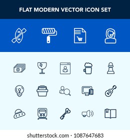 Modern, simple vector icon set with center, internet, headset, finance, pub, business, light, window, call, shattered, paddle, chessboard, computer, game, destruction, online, alcohol, account icons