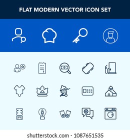 Modern, simple vector icon set with house, finance, queen, online, gasoline, gas, key, account, girl, money, skate, internet, model, profile, crown, oil, skateboard, skater, grill, door, web icons