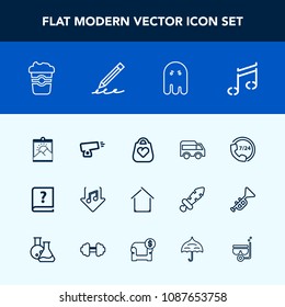 Modern, simple vector icon set with cafe, highway, fashion, drink, coffee, move, paper, note, photo, bag, internet, picture, ghost, war, horror, left, help, frame, service, old, call, book, cup icons