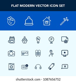 Modern, Simple Vector Icon Set With Modern, Car, Boat, Scale, Stereo, Tape, Rucksack, Transport, Architecture, Bag, Estate, Equipment, Road, Certificate, Mobile, Vehicle, Film, Sea, Diploma, Lot Icons