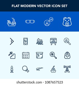 Modern, simple vector icon set with day, freelancer, schedule, pretty, vessel, calendar, boat, ship, grizzly, professional, timetable, person, time, chart, app, ocean, technology, phone, war, up icons