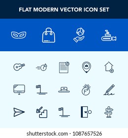 Modern, simple vector icon set with box, new, party, carnival, boat, undersea, sea, house, hat, document, blue, beach, marine, mask, guitar, estate, cap, job, fashion, white, music, contract, pc icons