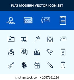 Modern, simple vector icon set with tree, meeting, snorkel, environment, internet, fashion, delivery, leather, mask, water, landscape, package, box, wizard, sea, magic, web, business, people, go icons
