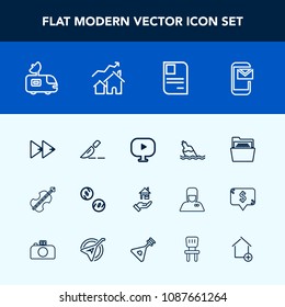 Modern, Simple Vector Icon Set With Currency, Rewind, Player, Audio, House, File, Surgery, Media, Satellite, Van, Television, Cello, Id, Sound, Home, Mail, Paper, Card, Money, Tv, Medical, Music Icons