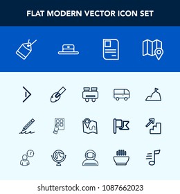 Modern, simple vector icon set with education, internet, search, pin, sky, right, id, identity, mountain, map, shovel, business, spy, pen, nature, speed, vision, landscape, button, construction icons