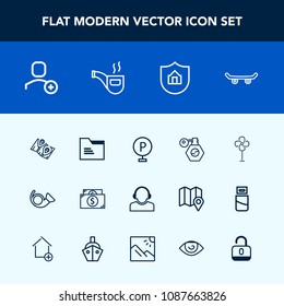 Modern, simple vector icon set with air, bottle, cooler, map, office, team, beauty, house, location, user, road, blank, vehicle, jazz, pump, support, skater, lot, service, home, fan, web, urban icons