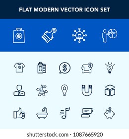 Modern, simple vector icon set with price, couch, buy, eiffel, real, building, communication, interior, sofa, idea, label, people, estate, businessman, meeting, tower, display, typography, gift icons