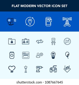 Modern, simple vector icon set with safety, replace, white, female, oven, concept, online, station, comfortable, home, kitchen, radio, tin, cooking, metal, change, container, sign, food, phone icons