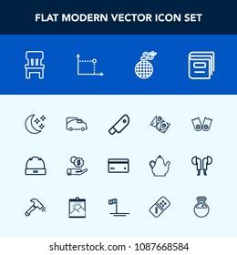 Modern, simple vector icon set with head, education, bomb, star, home, sea, van, vehicle, money, flipper, book, library, night, fashion, summer, cut, sky, transportation, transport, hat, traffic icons
