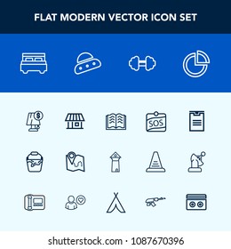 Modern, simple vector icon set with exercise, light, pin, home, handle, book, graph, page, double, box, container, presentation, literature, clean, bed, road, lamp, paper, map, sport, bedroom icons