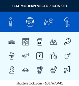 Modern, simple vector icon set with summer, tin, ocean, paper, metal, pin, delete, food, showing, delivery, point, book, vintage, yacht, key, meal, leaf, map, can, white, travel, graphic, old icons