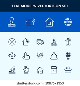 Modern, simple vector icon set with pointer, finance, download, left, help, cash, parasol, sea, sound, music, service, umbrella, business, direction, headset, internet, click, summer, money, bus icons